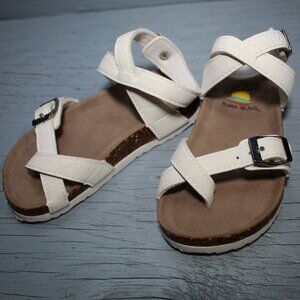 Aloha Island Toddler Girls White Strappy Sandals Size 9 | EUC | Spring Break